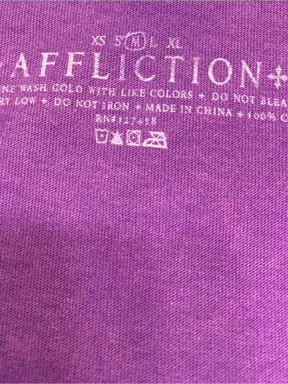 Affliction Purple tee with Rhinestones - Picture 6 of 6